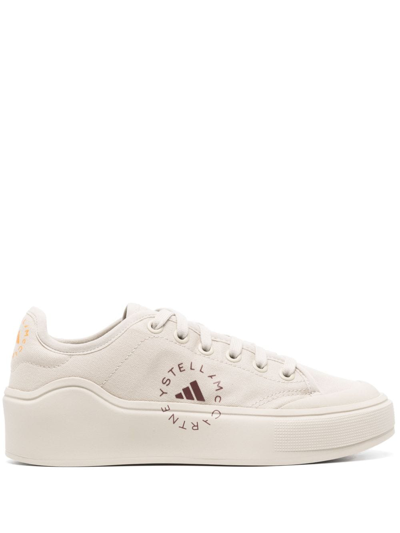 Adidas By Stella Mccartney Logo-patch Canvas Sneakers In Grey