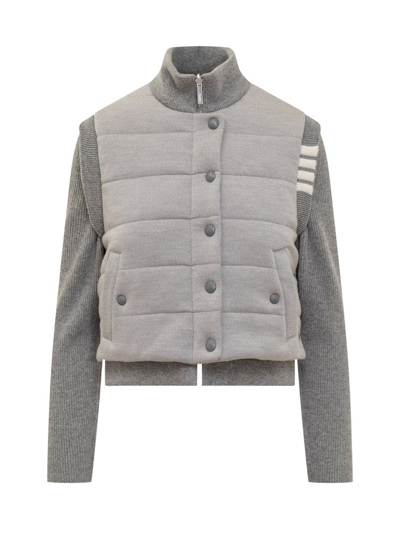 Thom Browne High Neck Long In Grey