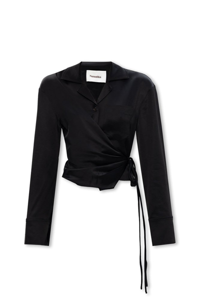 Nanushka Merano Cropped Shirt In Black