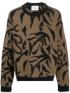 Nanushka Toine Crew Neck Abstract Print Sweater In Black