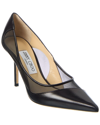 Jimmy Choo Love 85 Leather & Mesh Pump (authentic ) In Black