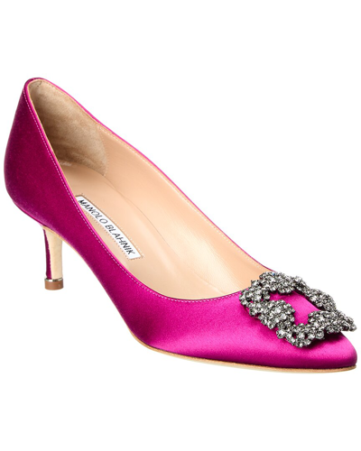 Manolo Blahnik Hangisi 50 Satin Pump In Pink