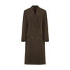 Acne Studios Bouclé-texture Wool-blend Coat In Taupe_grey