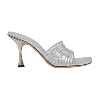 Wandler Max Strappy Sandal In Silver