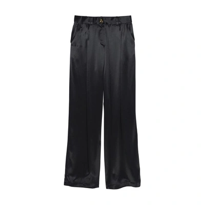 Aeron High-waisted Flared Knitted Trousers In Black