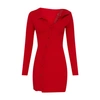 Jacquemus The Colin Asymmetric Long Sleeve Wool Blend Dress In Red