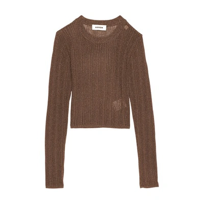 Aeron Plume Long Sleeved Knitted Top In Ember