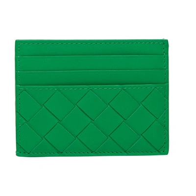 Bottega Veneta Intrecciato 编织皮质卡夹 In Green