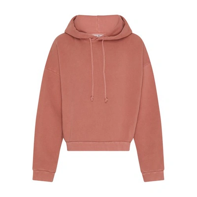 Acne Studios Logo Embroidery Hooded Sweatshirt In Vintage_pink