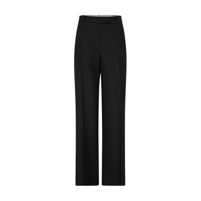 The Row Banew Pinstripe Wool Wide-leg Trousers In Black_grey_melange