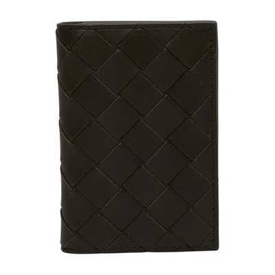 Bottega Veneta Intrecciato Leather Flap Card Case In Camping_silver