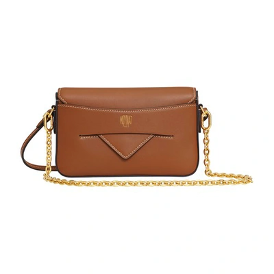 Moynat Enveloppe Crossbody Bag In Cognac