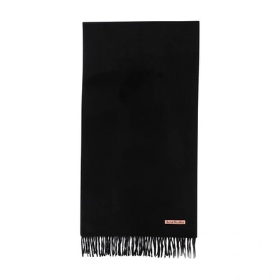 Acne Studios Fringed Cashmere Scarf In Black