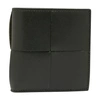 Bottega Veneta Slim Bi-fold Wallet In Dark_moss_silver
