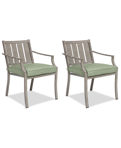 Agio Set Of 2 Wayland Outdoor Dining Chairs, Created For Macy's In Outdura Grasshopper
