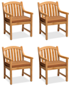 FURNITURE SET OF 4 BRISTOL TEAK OUTDOOR DINING CHAIRS, CREATED FOR MACY'S