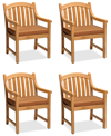 Furniture Set Of 4 Bristol Teak Outdoor Dining Chairs