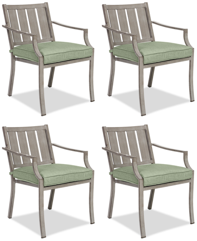 Agio Set Of 4 Wayland Outdoor Dining Chairs, Created For Macy's In Outdura Grasshopper