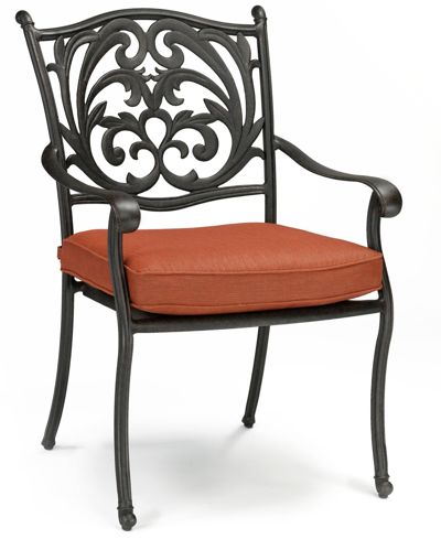 Furniture Set Of 2 Chateau Cast Aluminum Outdoor Dining Chairs, Created For Macy's In Brick Red