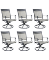 AGIO SET OF 6 VINTAGE II OUTDOOR SLING SWIVEL CHAIRS, CREATED FOR MACY'S