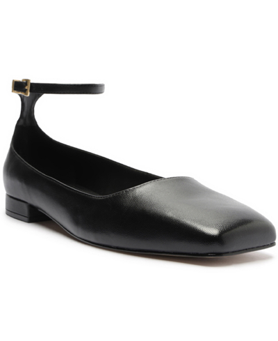 Arezzo Aubrey Womens Leather Square Toe Slingbacks In Black