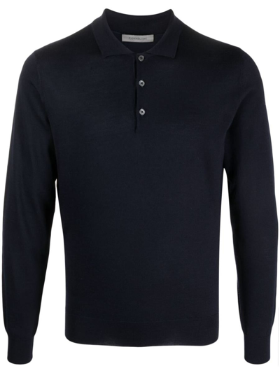Corneliani Wool-cashmere Cable-knit Sweater In Navy