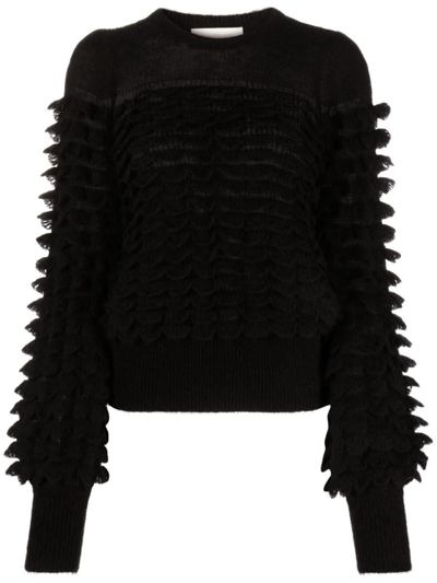 Zimmermann Luminosity Scallop Sweater In Black