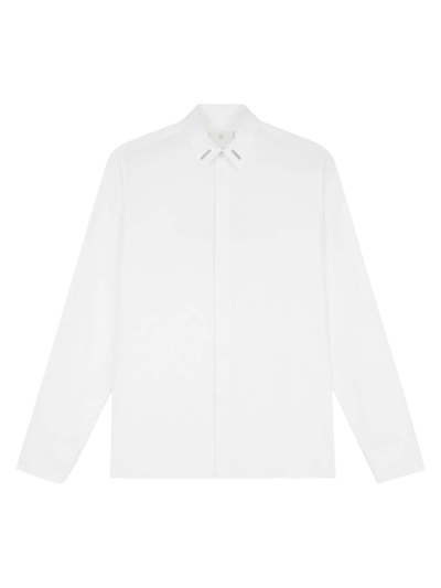 Givenchy Men's Shirt In Popelin With Metallic Details In White