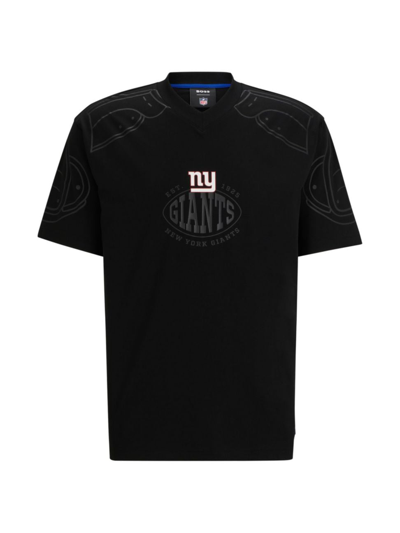 Hugo Boss Boss X Nfl Tackle Graphic T-shirt In New York Giants Black