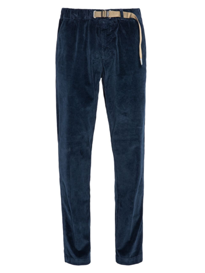 White Sand Men's Belted Corduroy Trousers In Cadet Blue