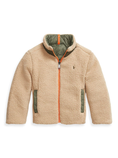 Polo Ralph Lauren Kids' Little Boy's & Boy's Reversible Sherpa Jacket In Classic Camel Garden Trail