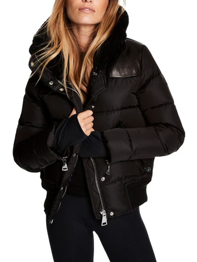 Sam Women's Sawyer Shearling-embellished Down Jacket In Black
