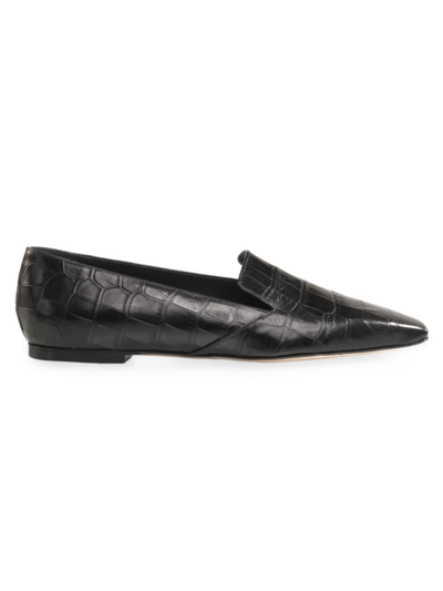 Marion Parke Gigi Croco Slip-on Loafers In Black