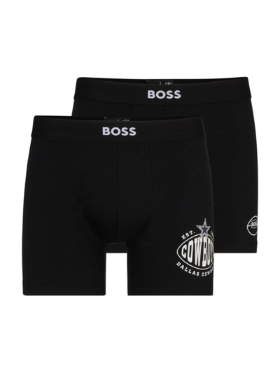 Hugo Boss Boss X Nfl Two-pack Of Boxer Briefs With Collaborative Branding In Cowboys