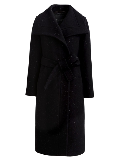 Dawn Levy Women's Gisele Sequined Wool-blend Maxi Coat In Black Sequin