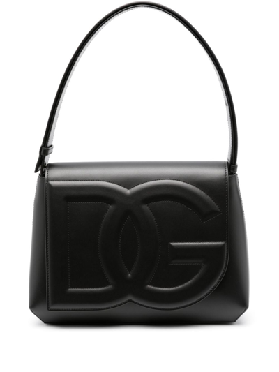 Dolce & Gabbana Dg Logo Shoulder Bag In 80999 Nero