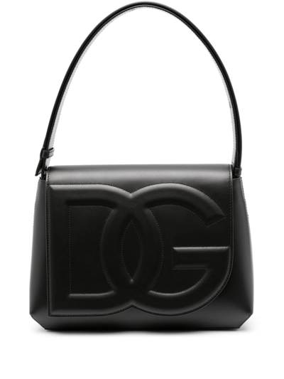 Dolce & Gabbana Dg Logo Shoulder Bag In Black