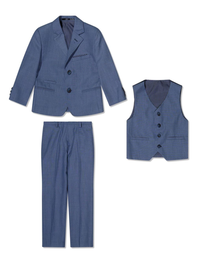 House Of Cavani Kids' Single-breasted Three-piece Suit In Blue