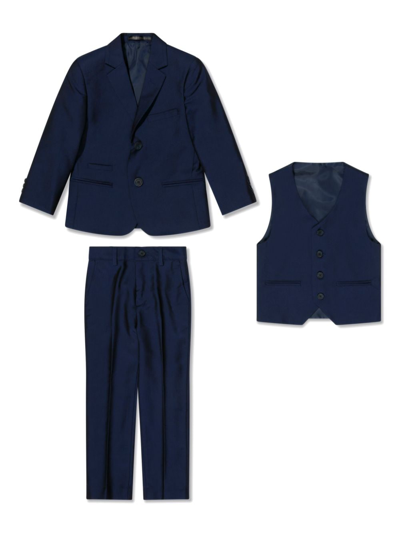 House Of Cavani Kids' Single-breasted Three-piece Suit In Blue