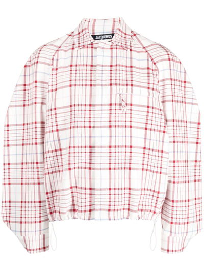 Jacquemus Criollo Checked Cotton-jacquard Jacket In Ak Jacquard Check Pink