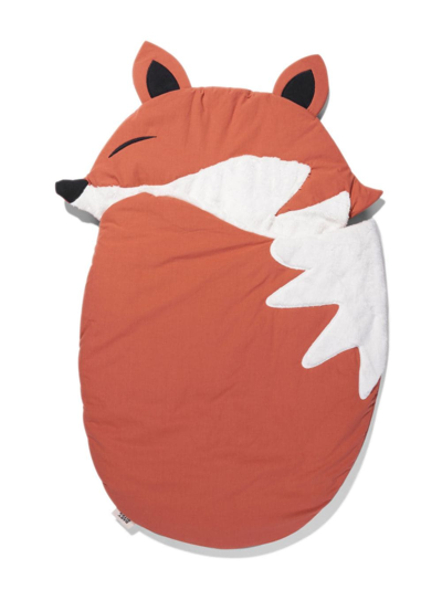 Baby Bites Babies' Animal-shaped Cotton Sleeping Bag In Orange