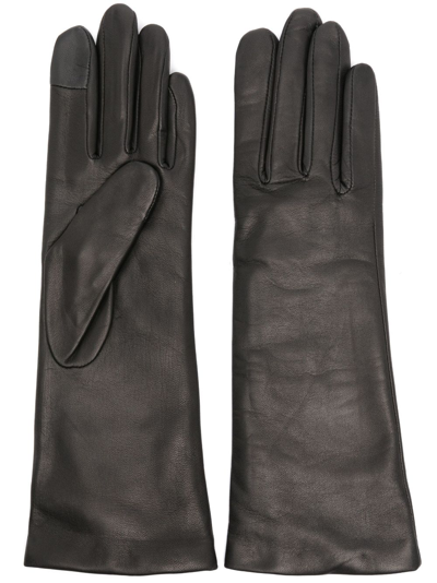 Agnelle Christina Leather Gloves In Black