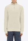 Apc High Neck Cotton Turtleneck Sweater In Beige