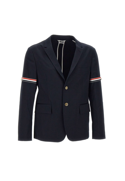 Thom Browne Navy Cotton Twill Grosgrain Armband Unconstructed Classic Sport Coat
