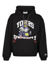 Msgm Graphic-print Cotton Hoodie In Black