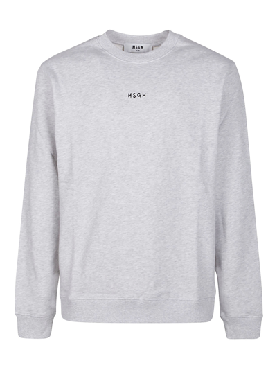 Msgm Round Neck Sweatshirt In Light Grey