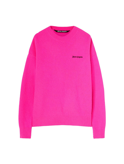 Palm Angels Logo Sweater In Pink