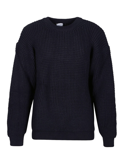 Family First Milano English Round Neck Sweater In Dark Blue