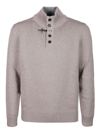 Fay Beige Virgin Wool Turtleneck Sweater Man In Vacchetta/platino