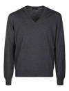 Fay V-neck Wool Sweater In Catrame